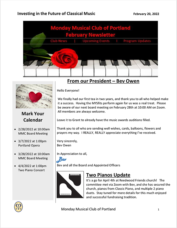 February 2022 Newsletter