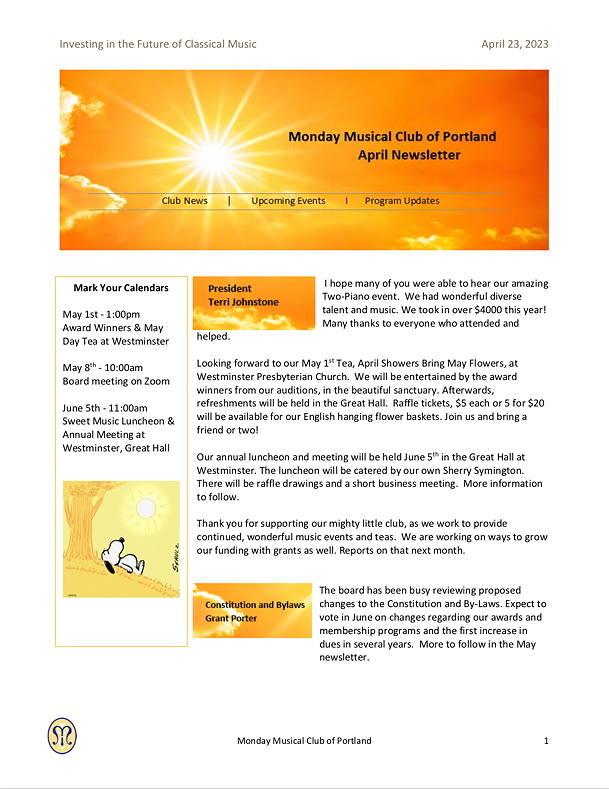 April 2023 MMC Newsletter