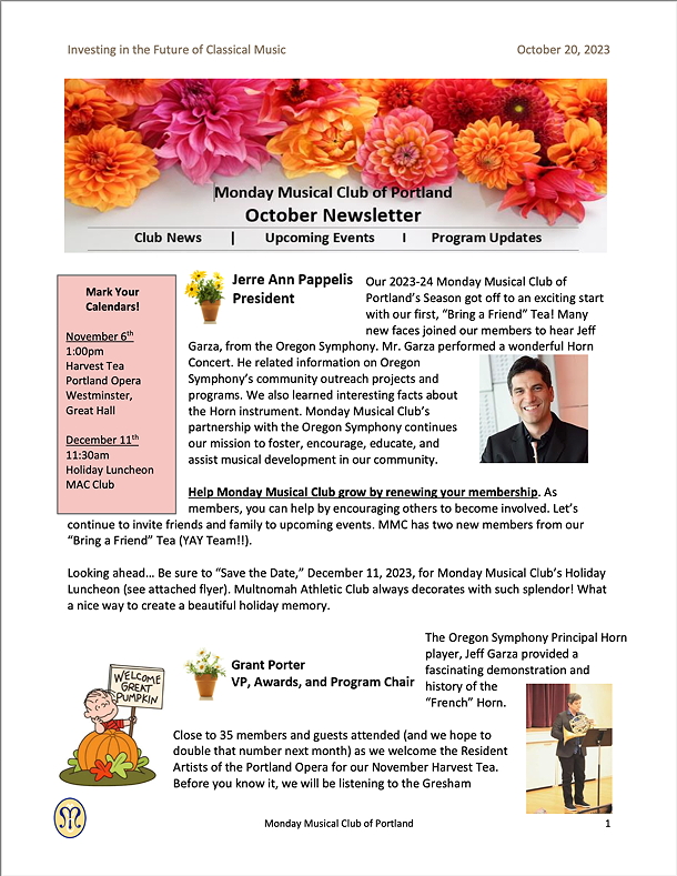 Oct 2023 MMC Newsletter image