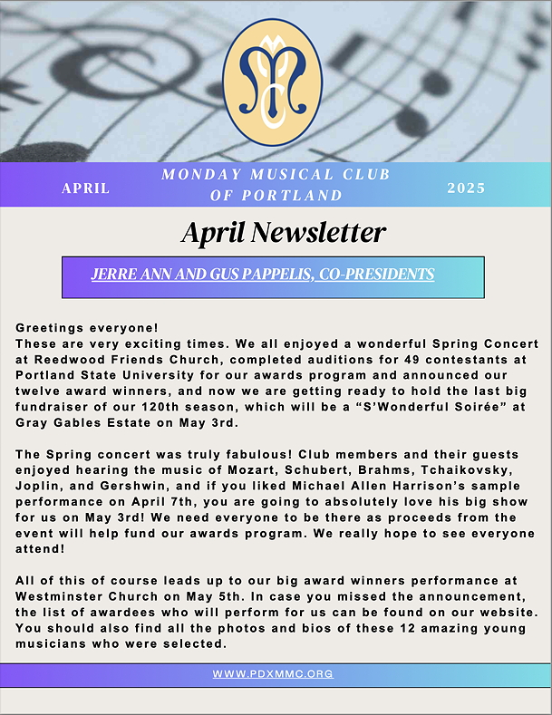 April 2025 MMC Newsletter