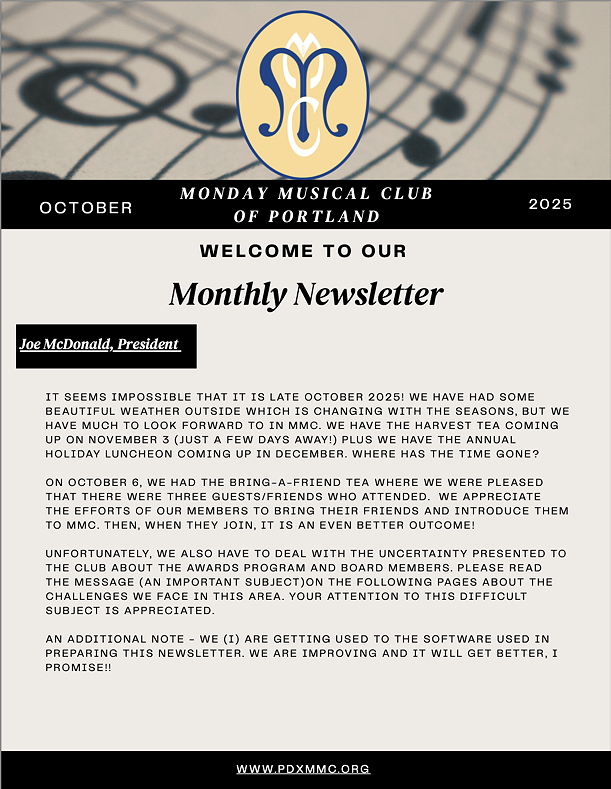 October 2025 MMC Newsletter