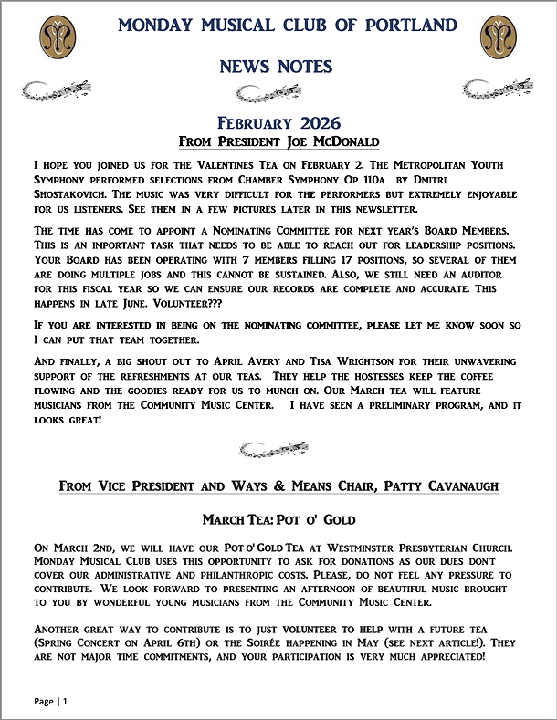 February 2026 MMC Newsletter